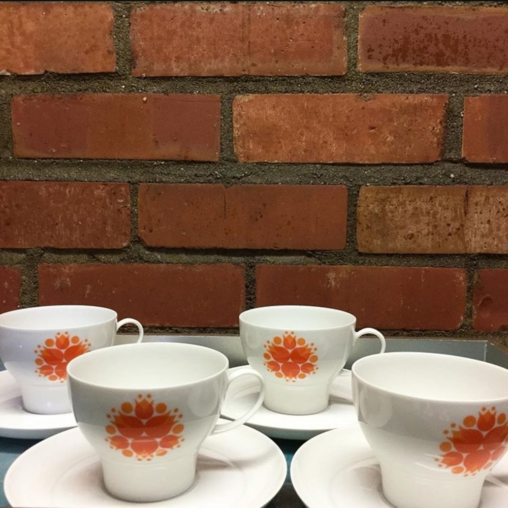 Vintage Thomas Germany coffee cups with saucers